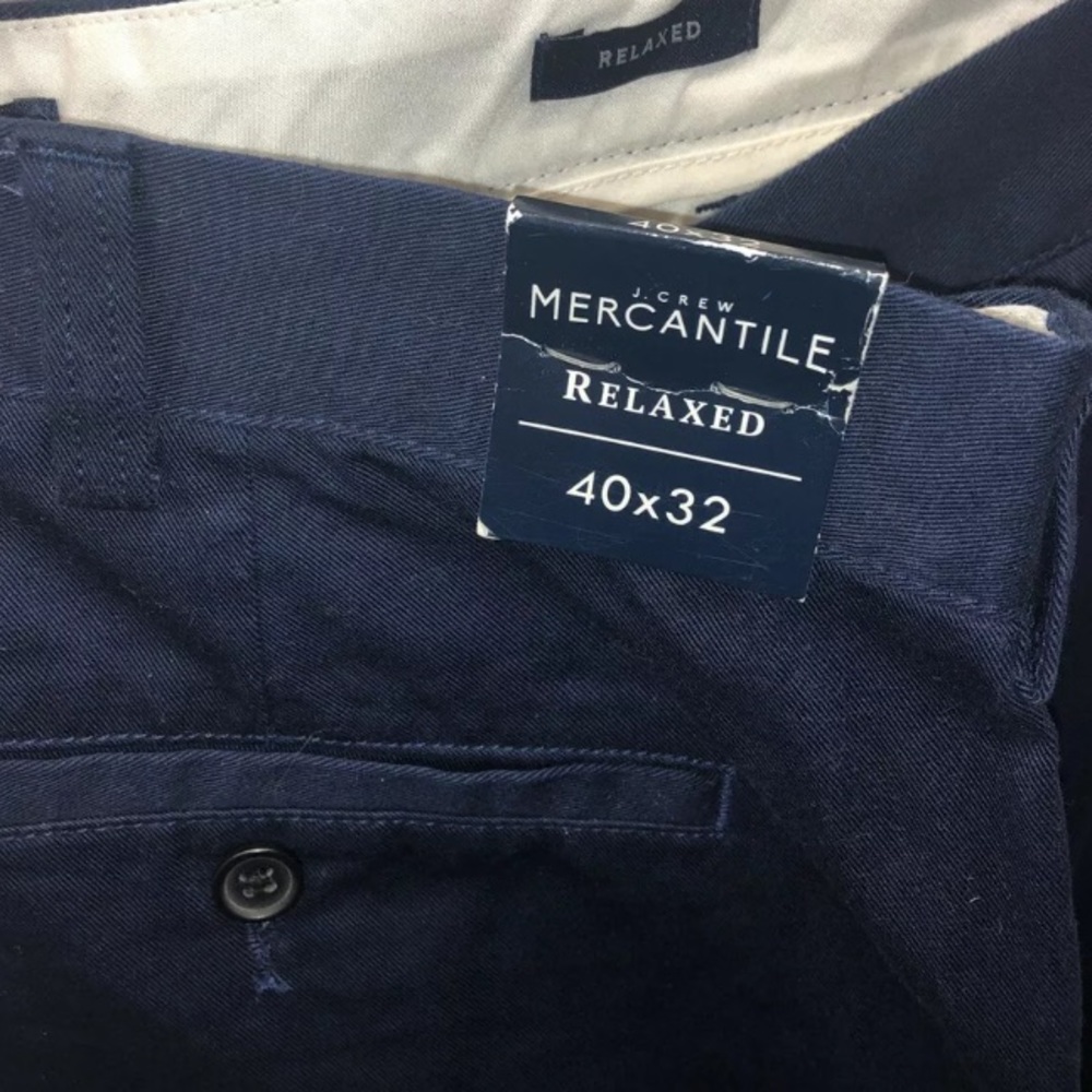 NWT J.Crew Relaxed Straight Fit Navy Chino 40x32